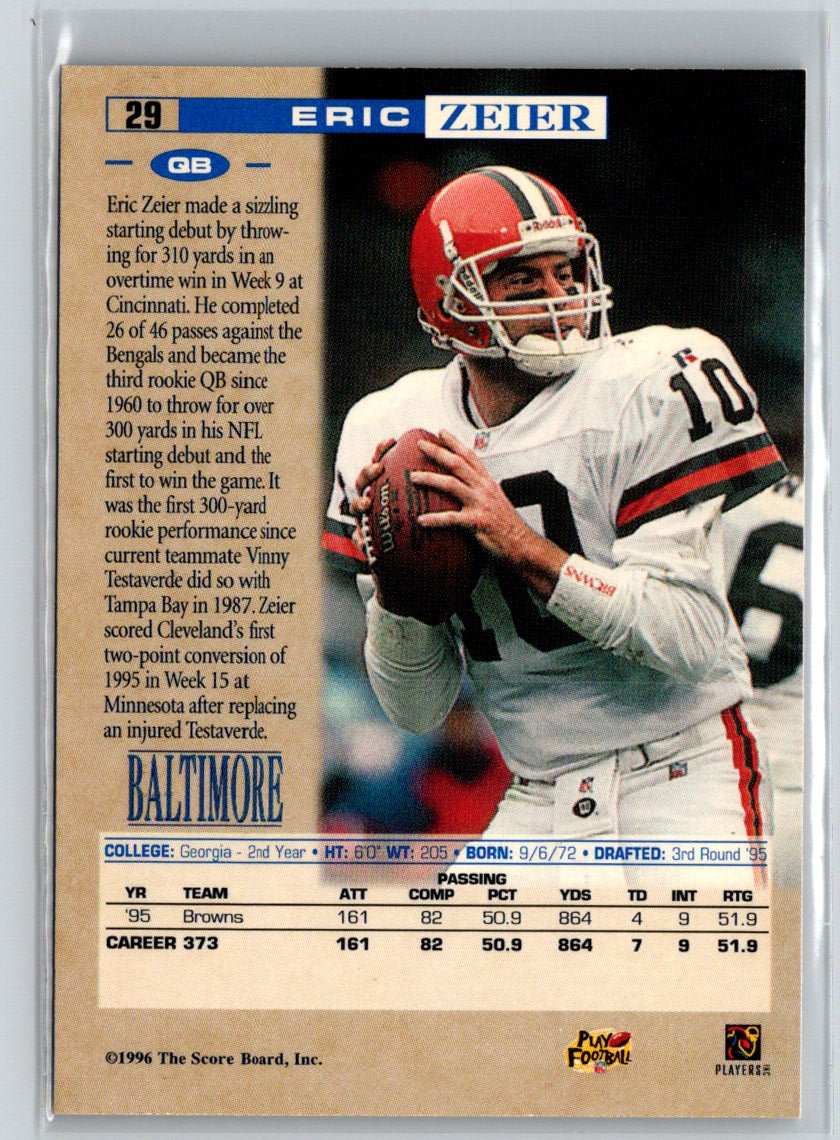1996 Pro Line #29 Eric Zeier Anaheim National P48