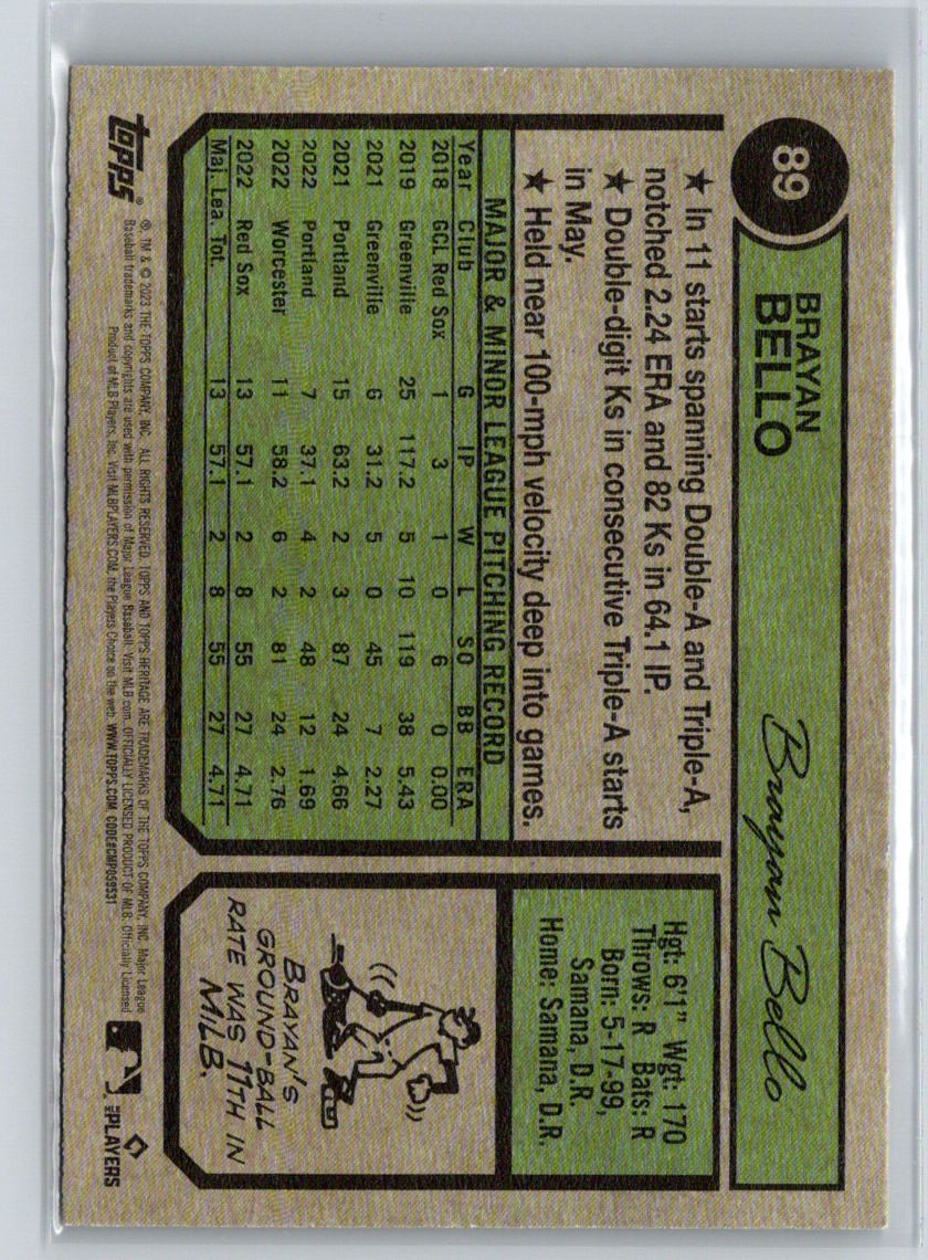 2023 Topps Heritage #89 Brayan Bello P48