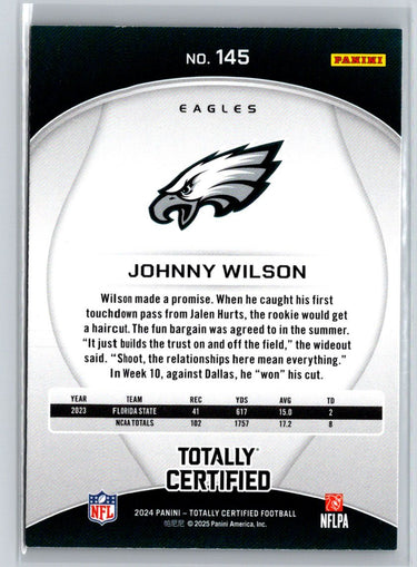 2024 Panini Totally Certified #145 Johnny Wilson P49