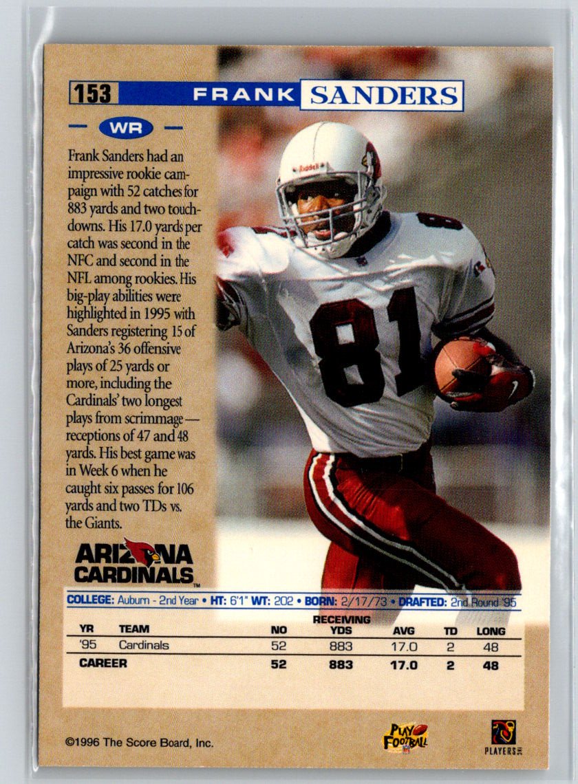 1996 Pro Line #153 Frank Sanders Anaheim National P50
