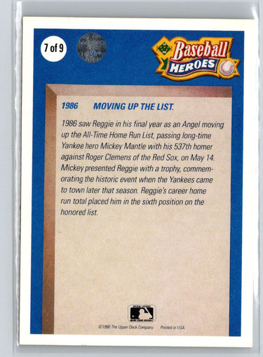 1990 Upper Deck #7 Reggie Jackson Baseball Heroes: Reggie Jackson P50