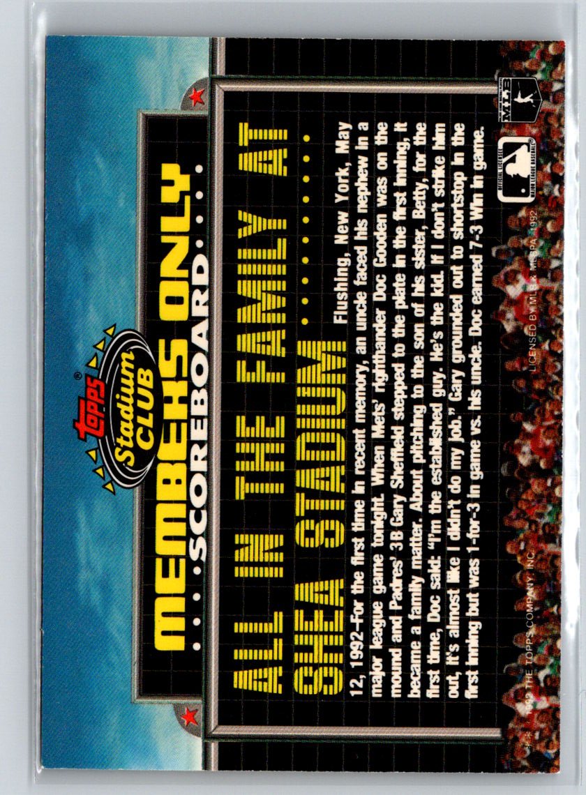 1992 Stadium Club Members Only #NNO Gary Sheffield / Doc Gooden P52
