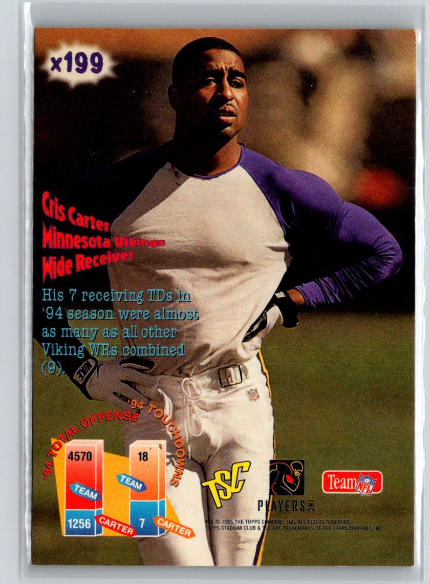 1995 Stadium Club #x199 Cris Carter Members Only P52
