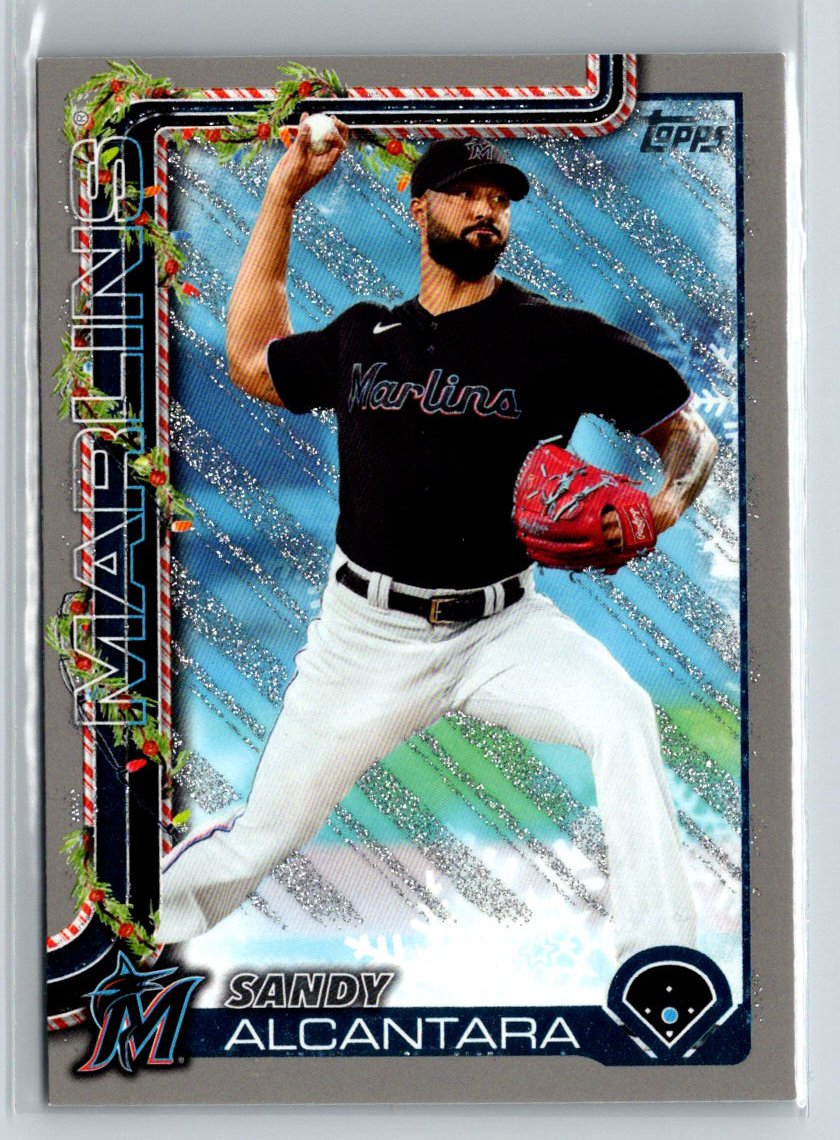 2025 Topps Holiday #H144 Sandy Alcantara Silver Glitter Holiday P53