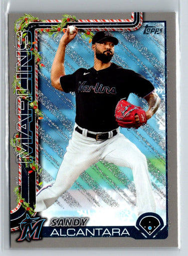 2025 Topps Holiday #H144 Sandy Alcantara Silver Glitter Holiday P53