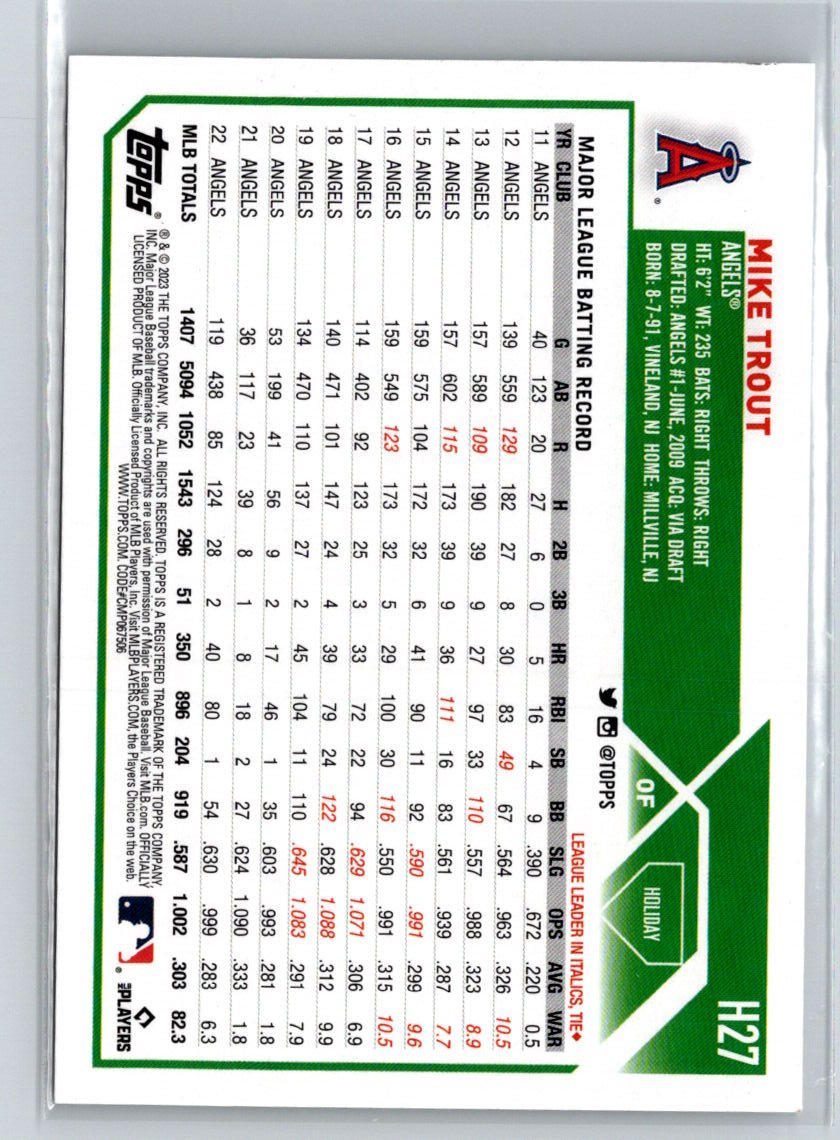 2023 Topps Holiday #H27 Mike Trout P53