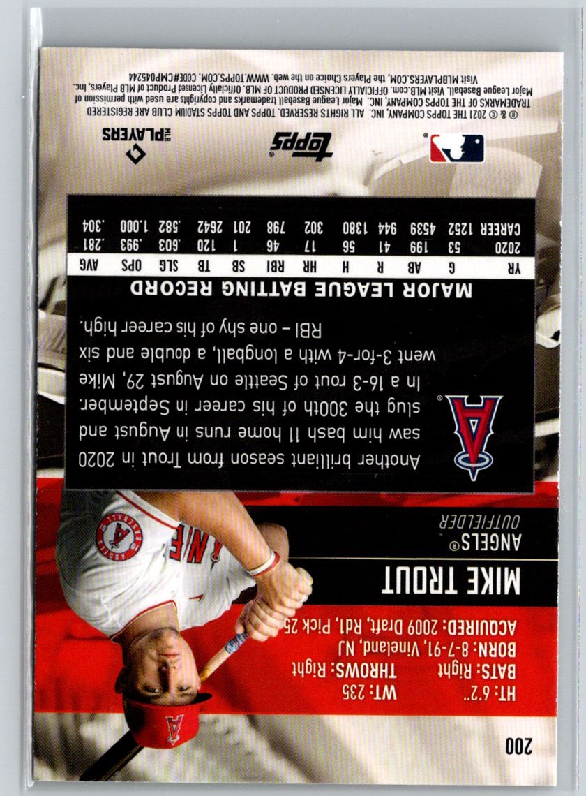 2021 Stadium Club #200 Mike Trout P53