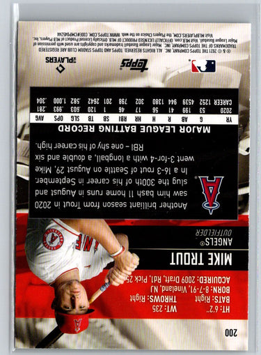 2021 Stadium Club #200 Mike Trout P53