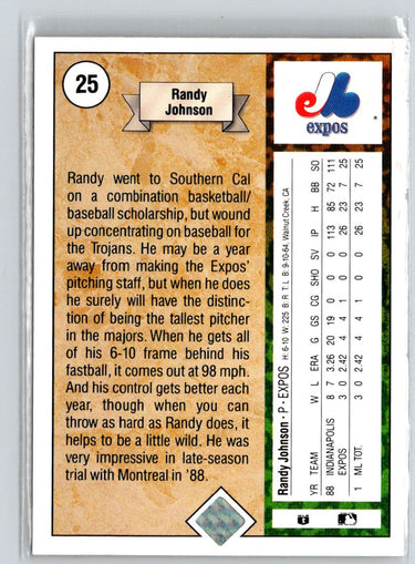 1989 Upper Deck #25 Randy Johnson P54