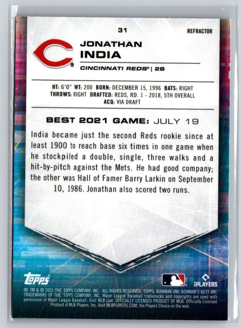 2021 Bowman's Best #31 Jonathan India Refractor P54