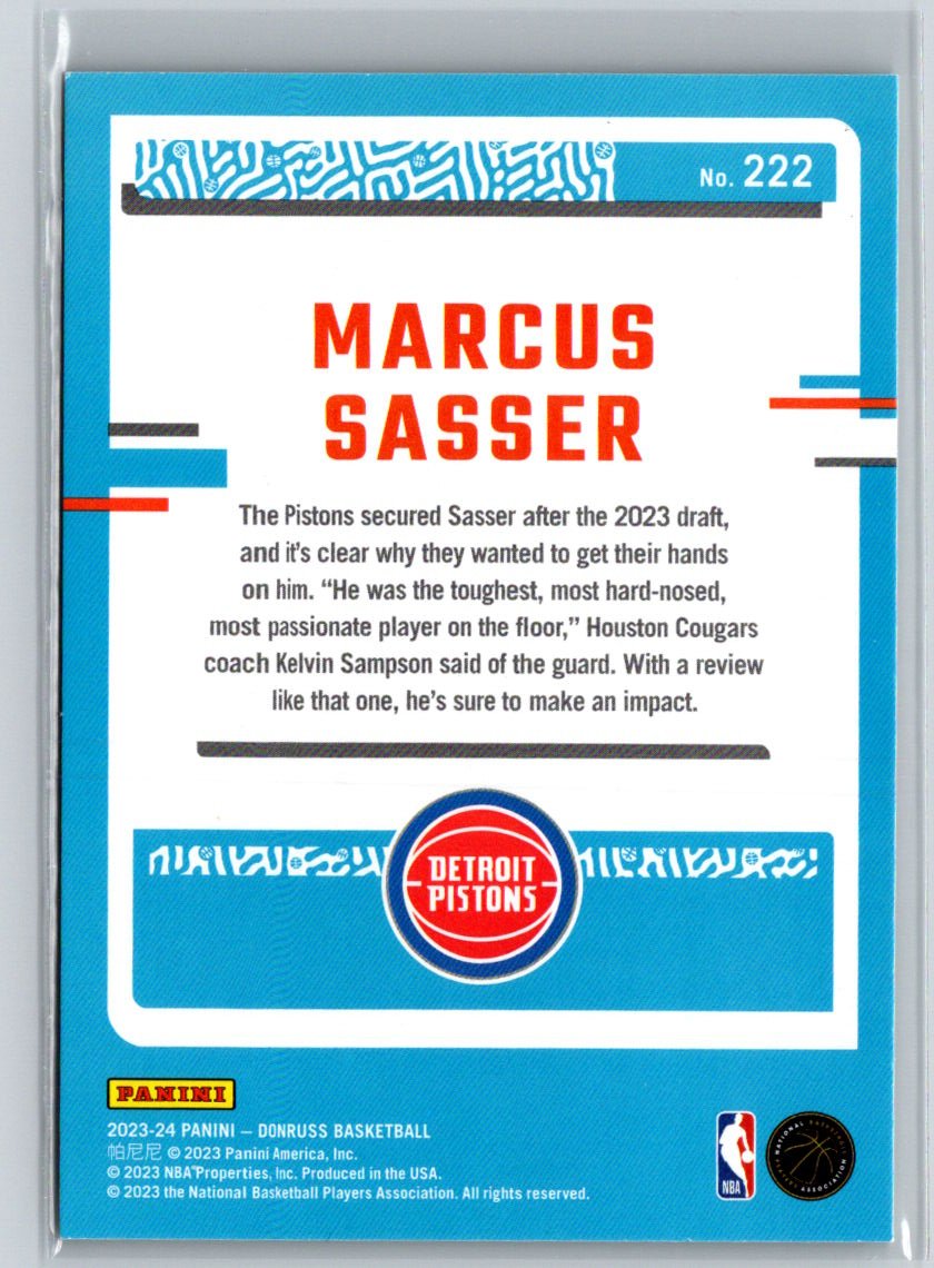 2023-24 Donruss #222 Marcus Sasser Green Laser Holo P54