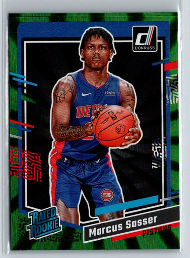 2023-24 Donruss #222 Marcus Sasser Green Laser Holo P54