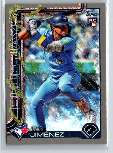 2025 Topps Holiday #H57 Leo Jiménez Silver Glitter Holiday P55
