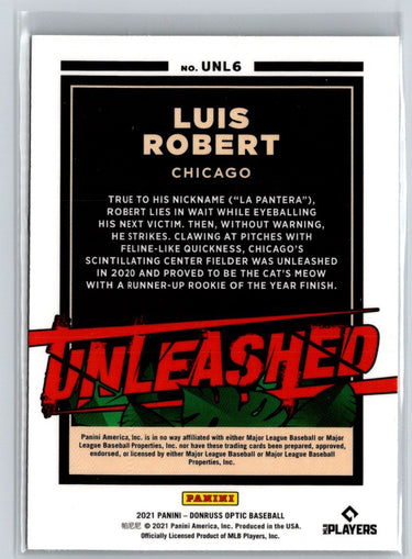 2021 Donruss Optic #UNL6 Luis Robert Unleashed P55