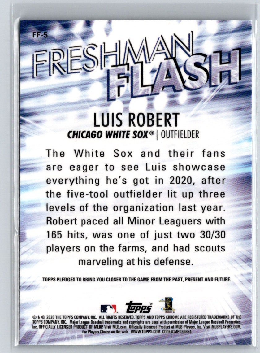 2020 Topps Chrome #FF-5 Luis Robert Freshman Flash P56
