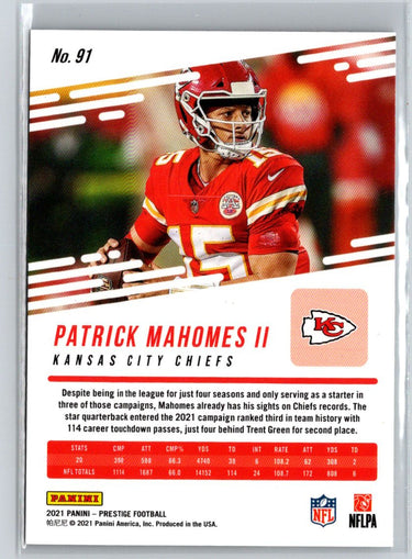 2021 Panini Prestige #91 Patrick Mahomes II P56