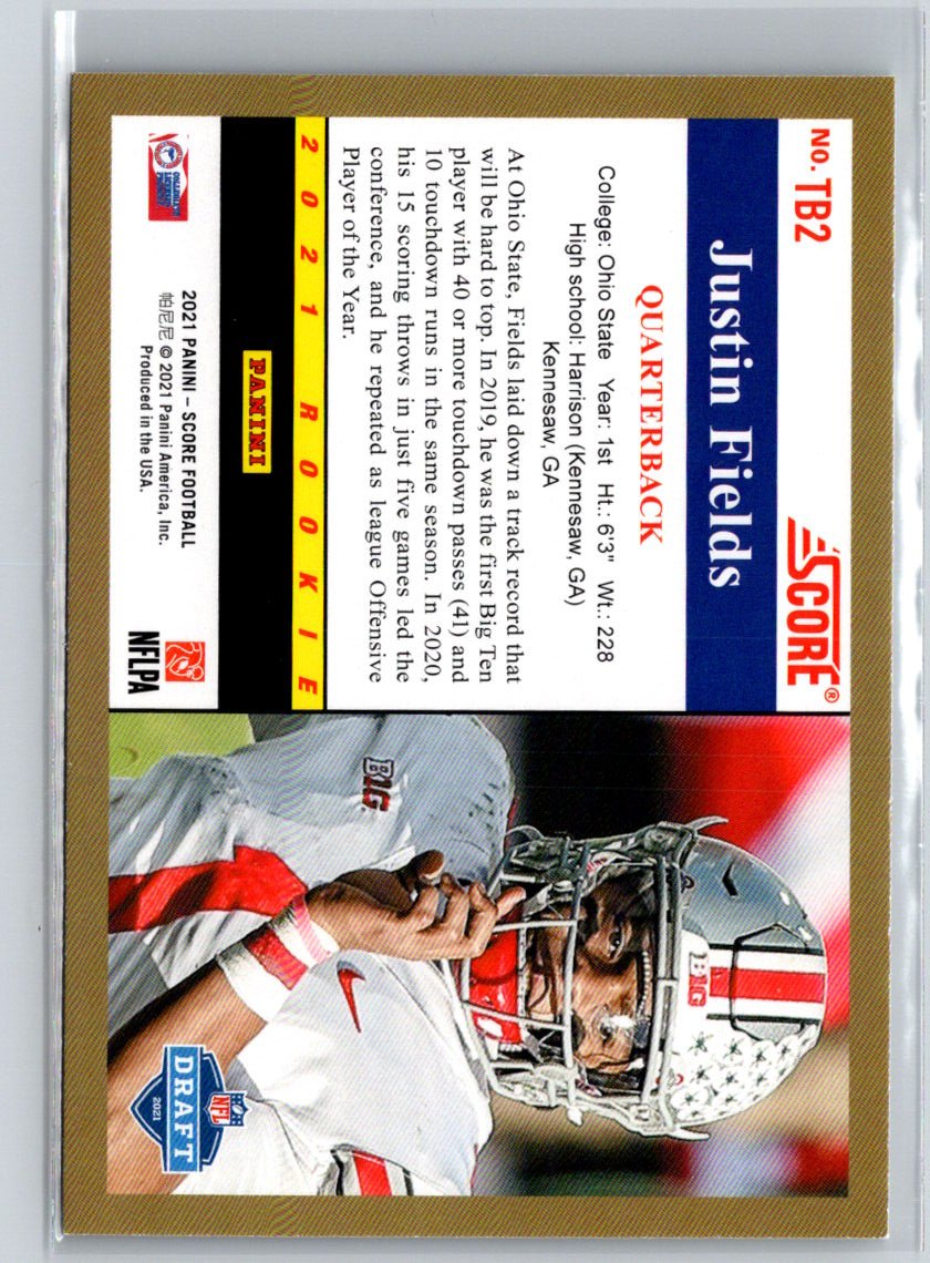2021 Score #TB2 Justin Fields 1991 Throwback P56