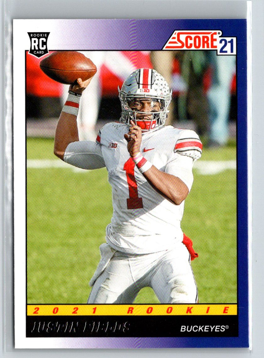 2021 Score #TB2 Justin Fields 1991 Throwback P56
