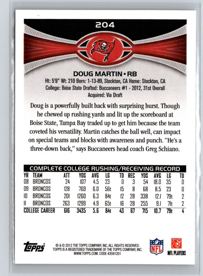 2012 Topps #204 Doug Martin P56