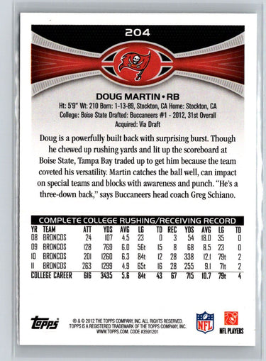 2012 Topps #204 Doug Martin P56
