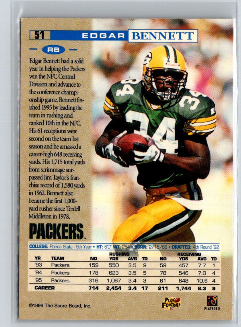 1996 Pro Line #51 Edgar Bennett Anaheim National P57