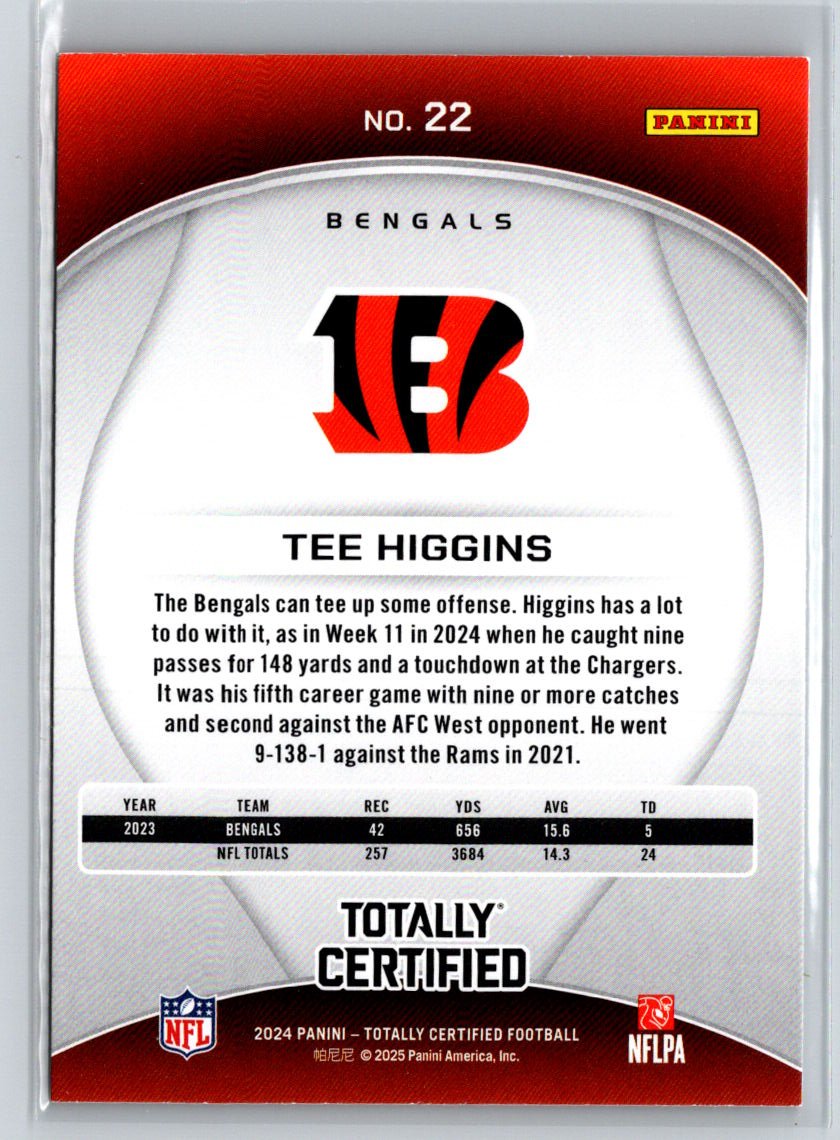 2024 Panini Totally Certified #22 Tee Higgins Mirror P57