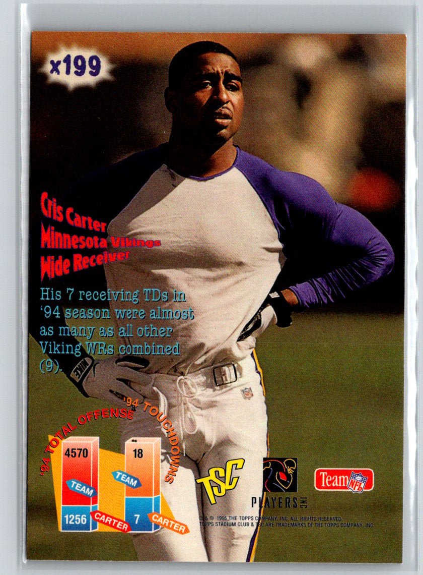 1995 Stadium Club #x199 Cris Carter P57