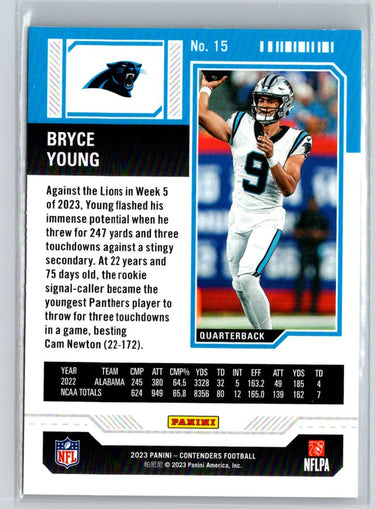 2023 Panini Contenders #15 Bryce Young Season Ticket Retail P59
