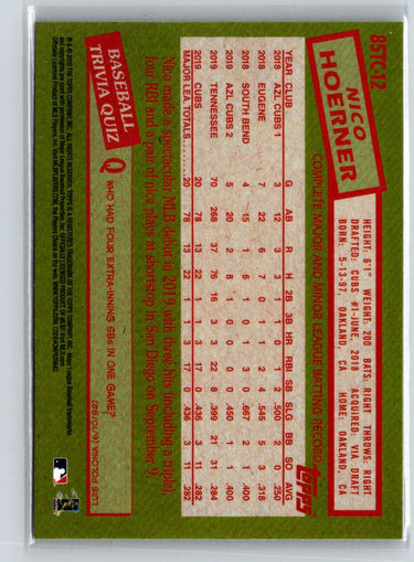 2020 Topps Chrome #85TC-12 Nico Hoerner 1985 Topps Baseball P59