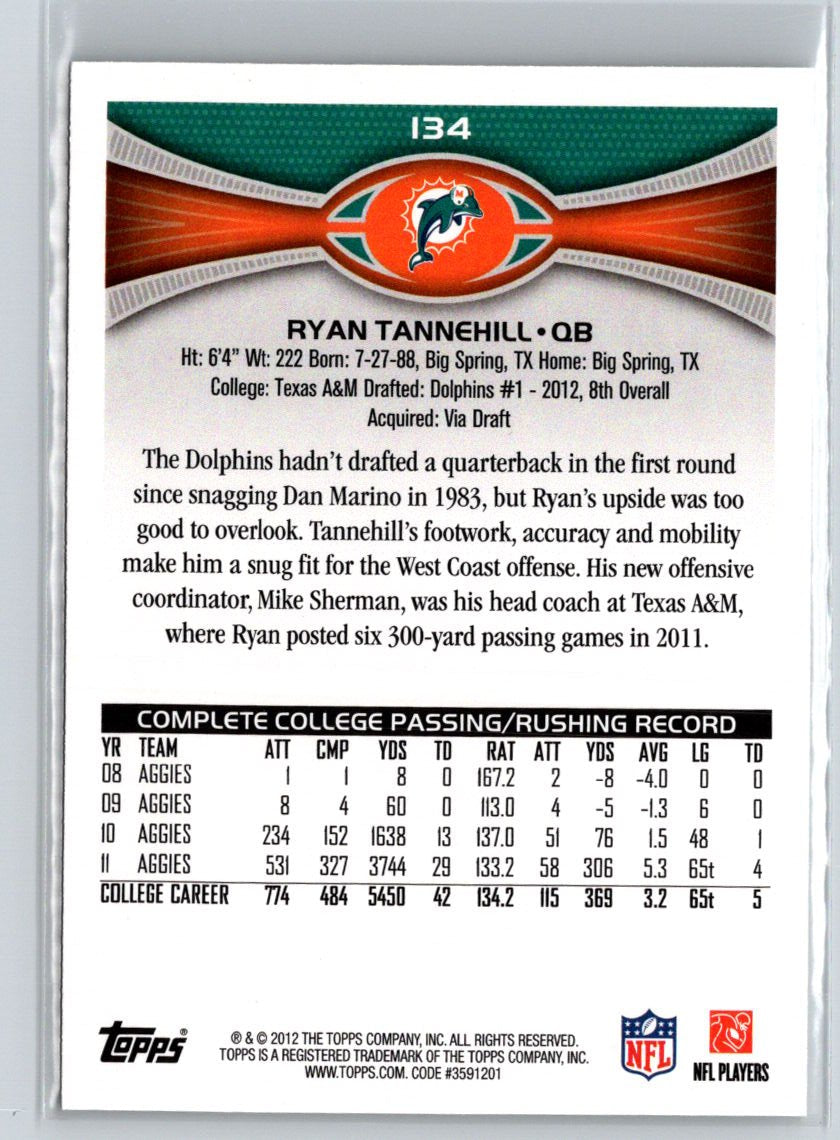 2012 Topps #134 Ryan Tannehill P59