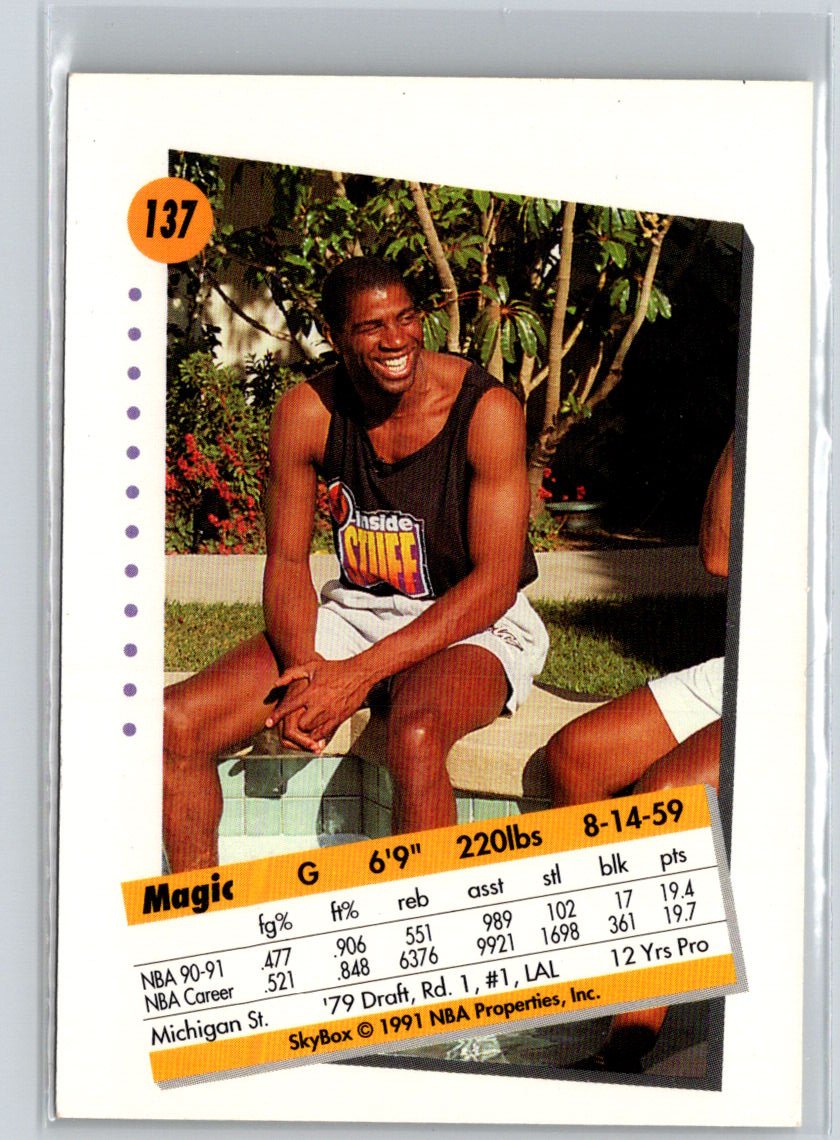 1991-92 SkyBox #137 Magic Johnson Prototypes P62