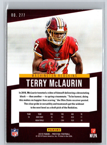 2019 Panini Prestige #277 Terry McLaurin P62