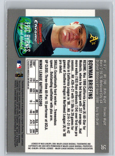 2000 Bowman Chrome Draft Picks & Prospects #56 Eric Byrnes P63