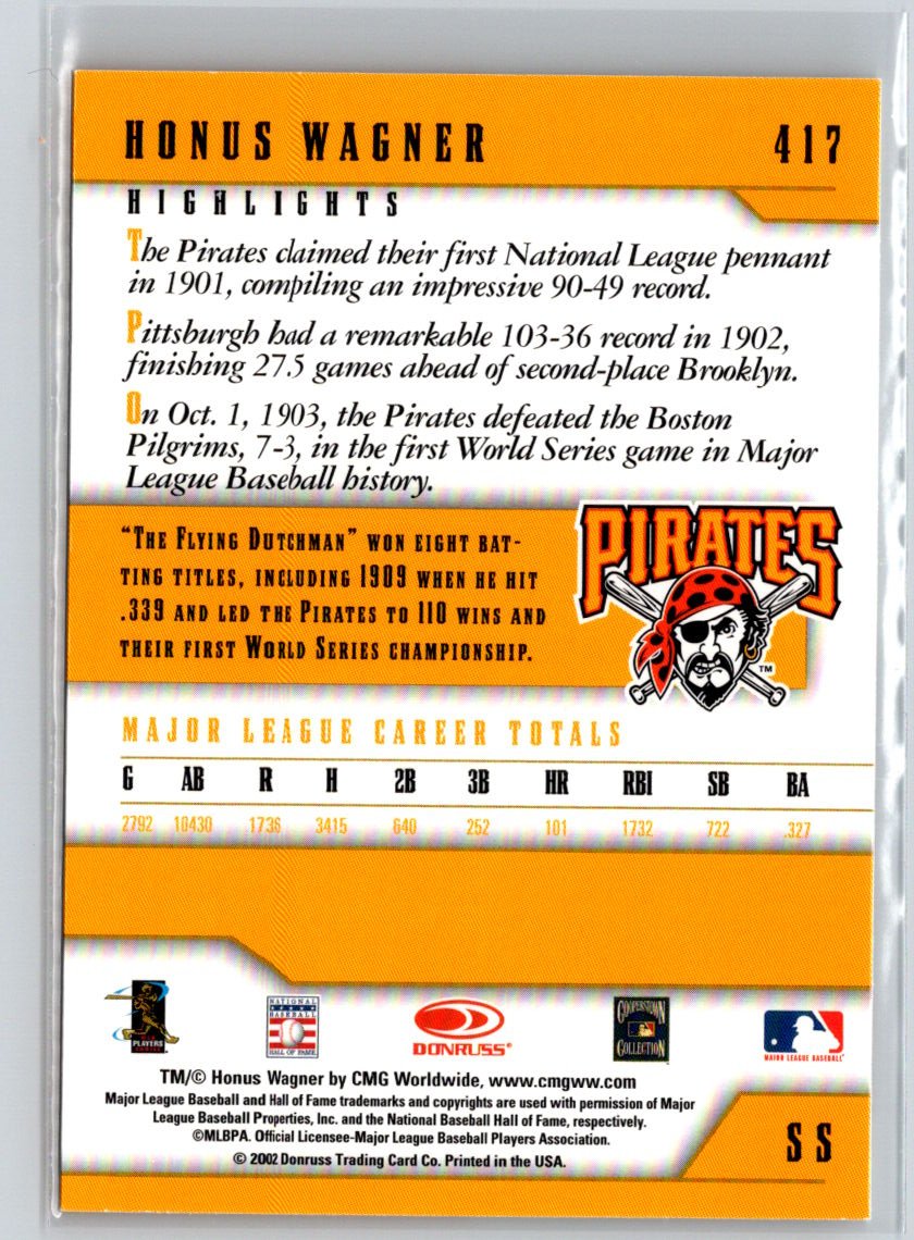 2003 Donruss Team Heroes #417 Honus Wagner Glossy P63