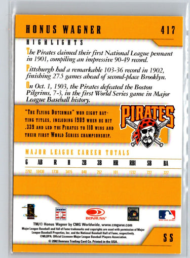 2003 Donruss Team Heroes #417 Honus Wagner Glossy P63