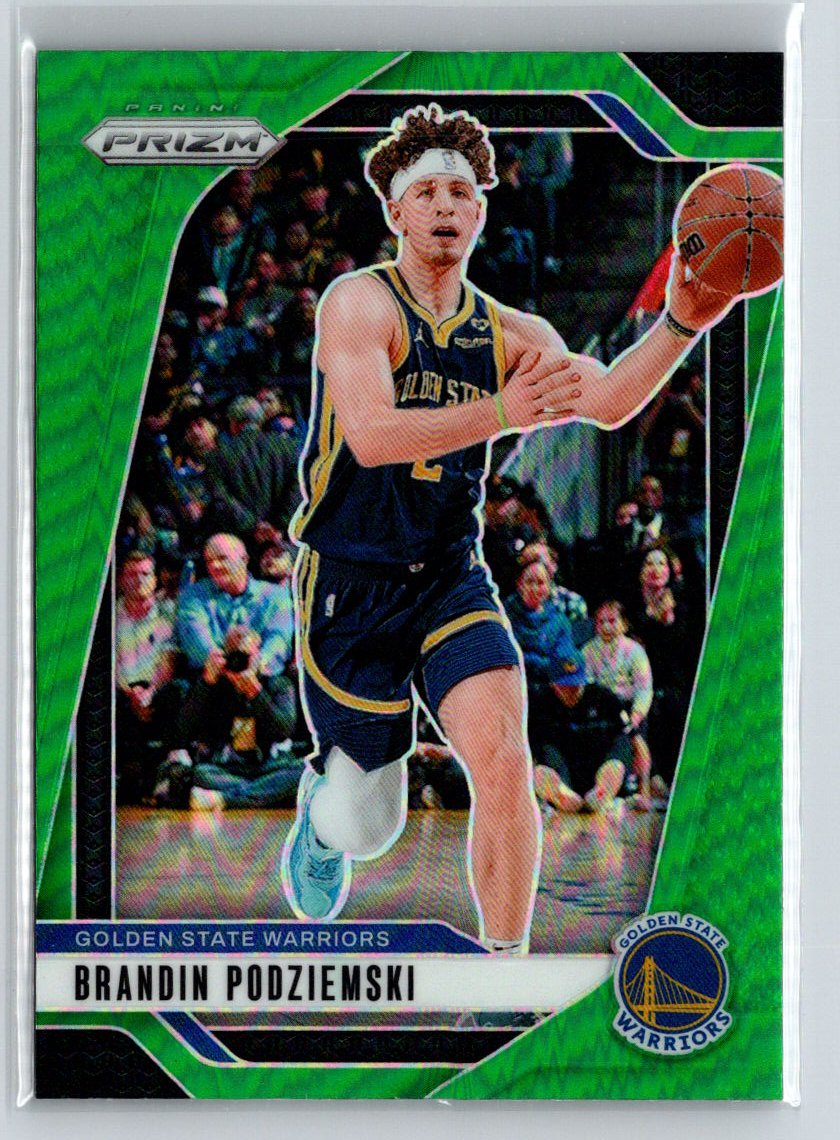 2024-25 Panini Prizm #81 Brandin Podziemski Prizms Green Wave P63