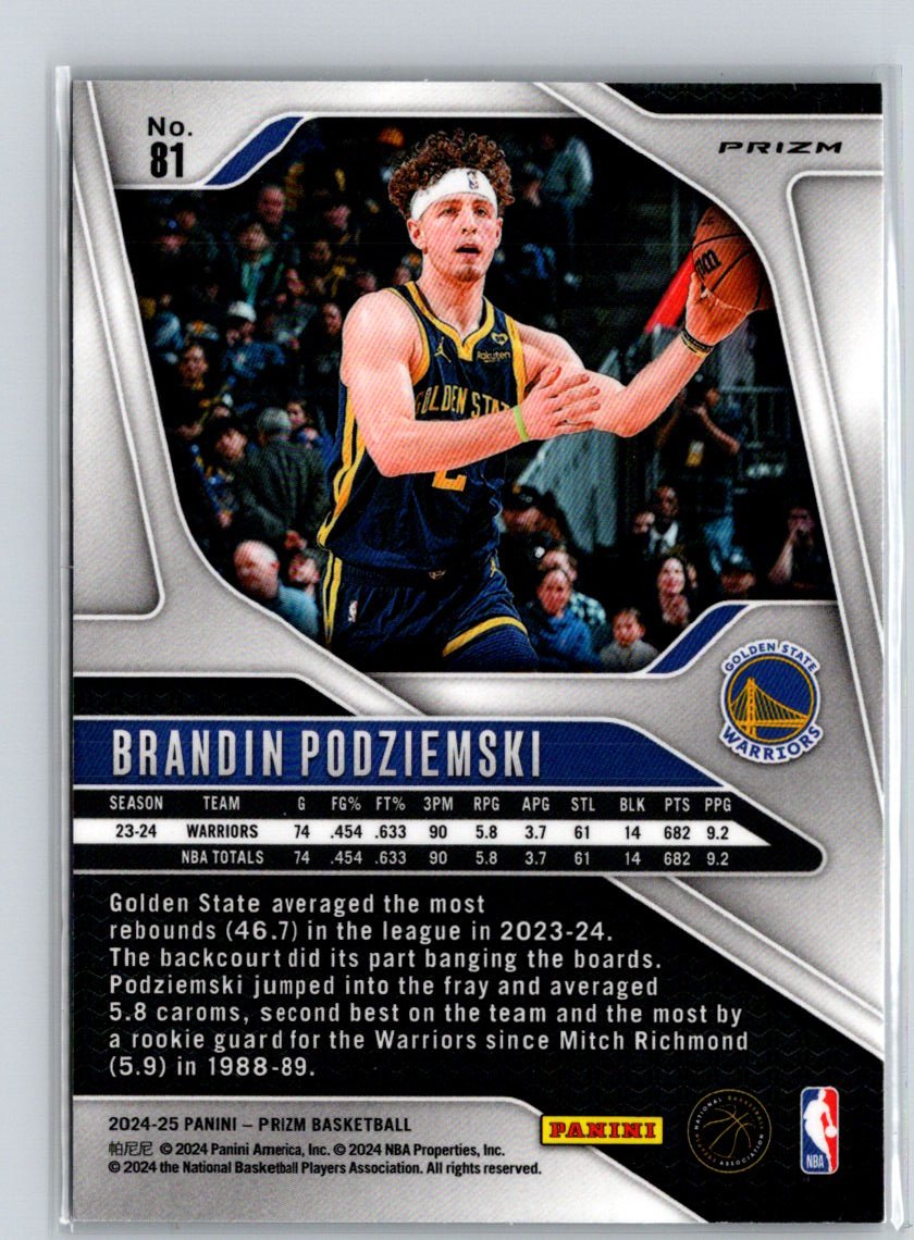 2024-25 Panini Prizm #81 Brandin Podziemski Prizms Ice P64