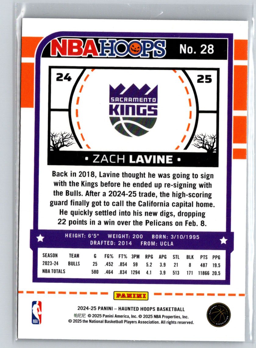 2024-25 Hoops Haunted Hoops #28 Zach LaVine Orange P64