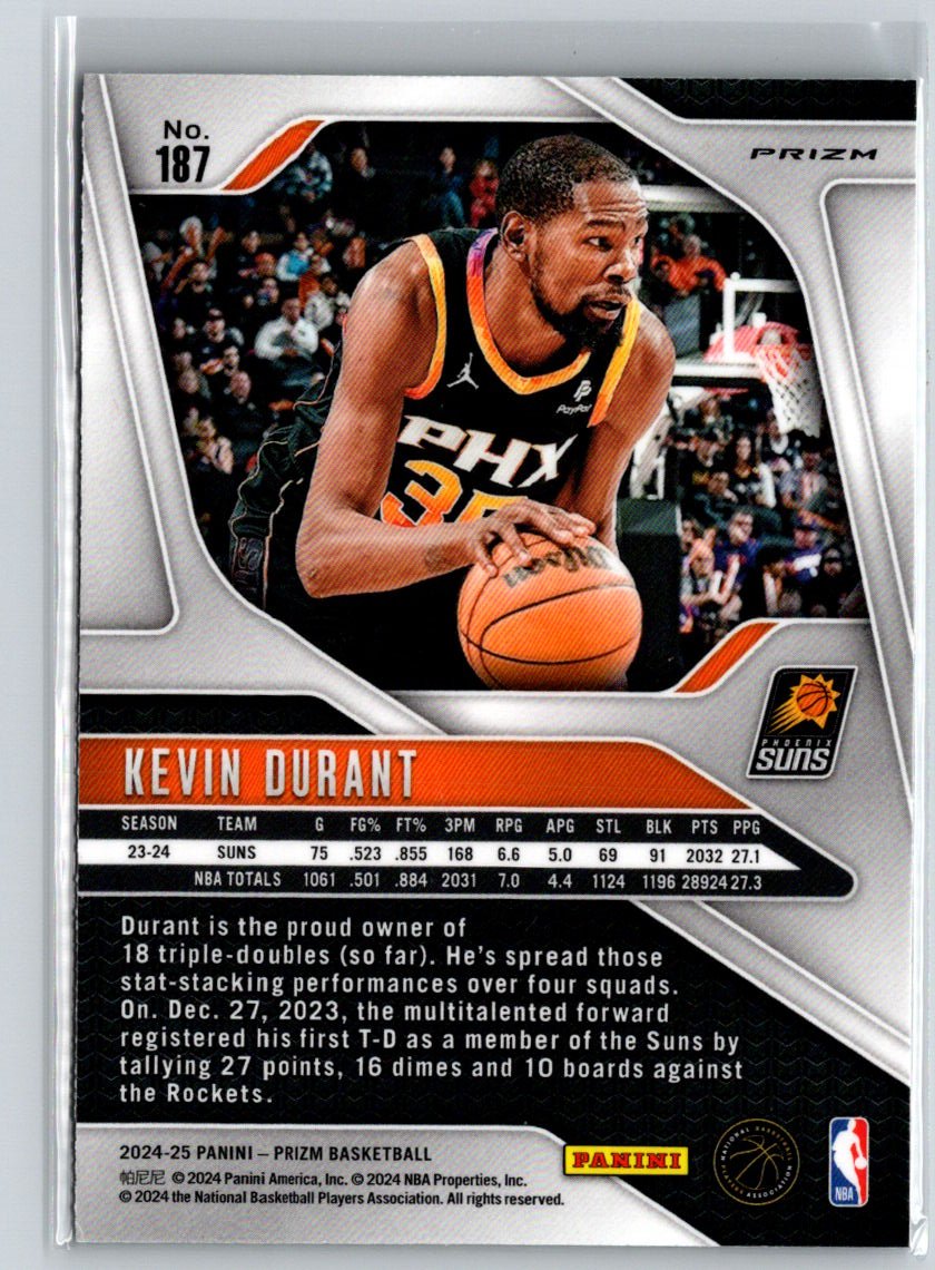 2024-25 Panini Prizm #187 Kevin Durant Prizms Green P64