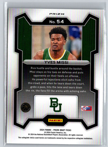 2024 Panini Prizm Draft Picks #54 Yves Missi Prizms Purple Wave P64