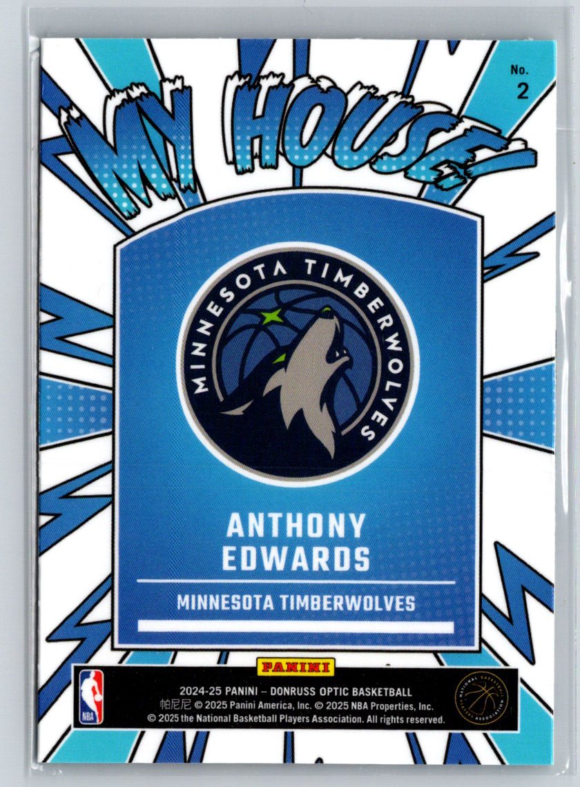 2024-25 Donruss Optic #2 Anthony Edwards My House P64