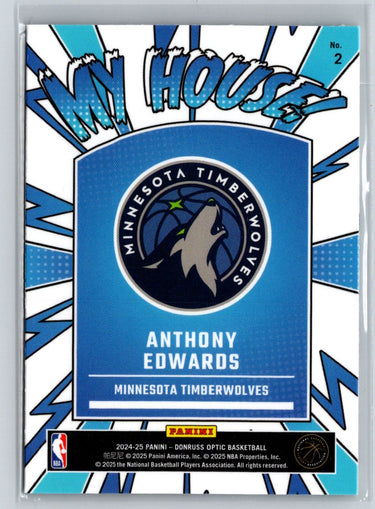 2024-25 Donruss Optic #2 Anthony Edwards My House P64