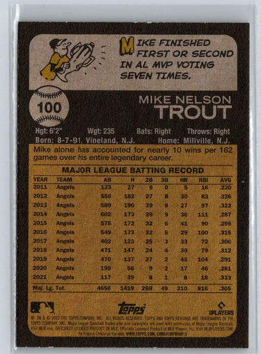 2022 Topps Heritage #100 Mike Trout P64