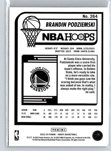 2023-24 Hoops Winter #264 Brandin Podziemski P66