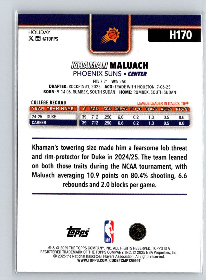 2025-26 Topps #210 Khaman Maluach P66