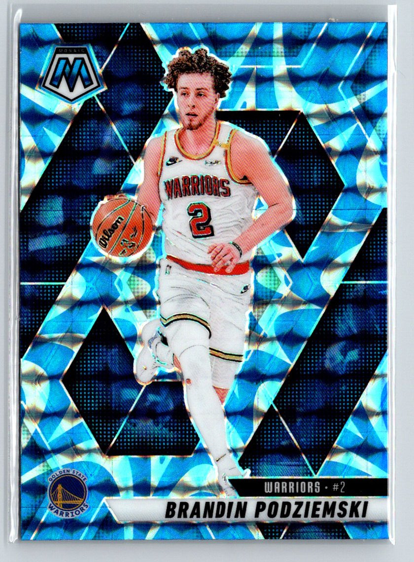 2024-25 Panini Mosaic #105 Brandin Podziemski Reactive Blue Mosaic P67