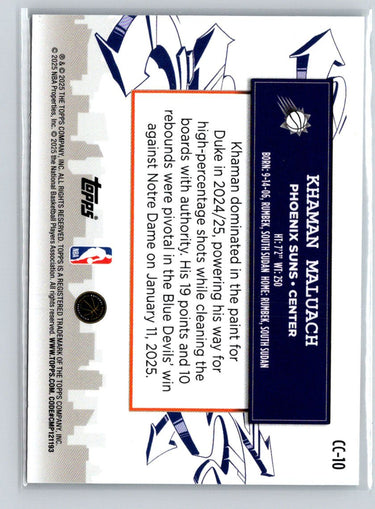 2025-26 Topps #CC-10 Khaman Maluach Clutch City Prospects P67
