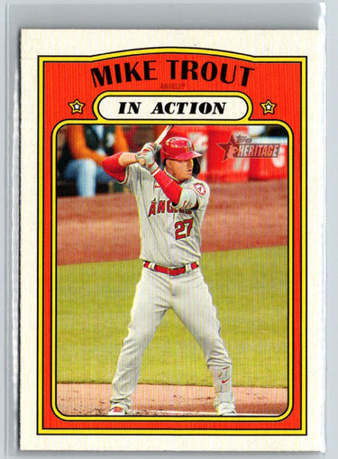 2021 Topps Heritage #170 Mike Trout Flip Stock P67