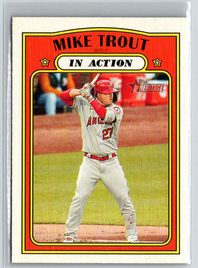 2021 Topps Heritage #170 Mike Trout Flip Stock P67