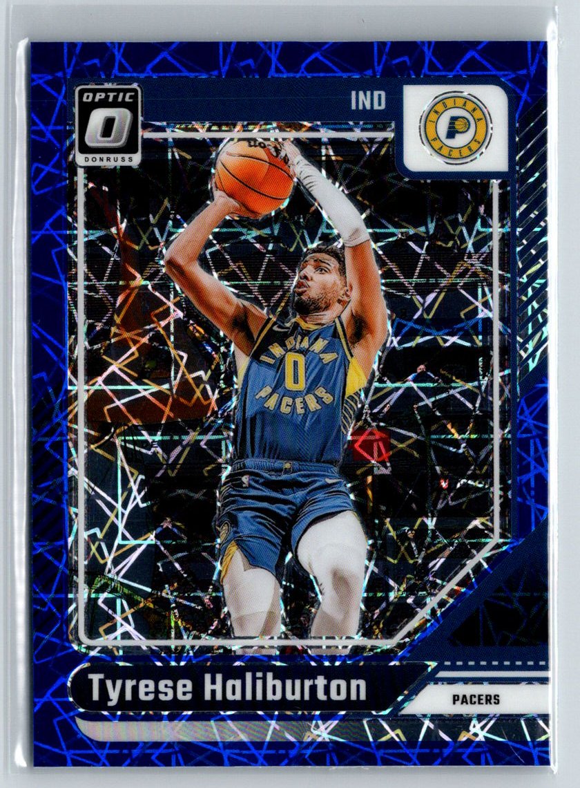 2024-25 Donruss Optic #215 Tyrese Haliburton Blue Velocity P68